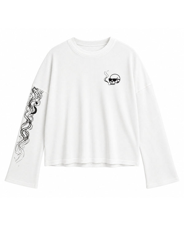 Smoke Skull Waffle Tee - Image 1