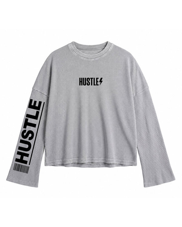 Hustle Waffle Gray Tee - Image 1