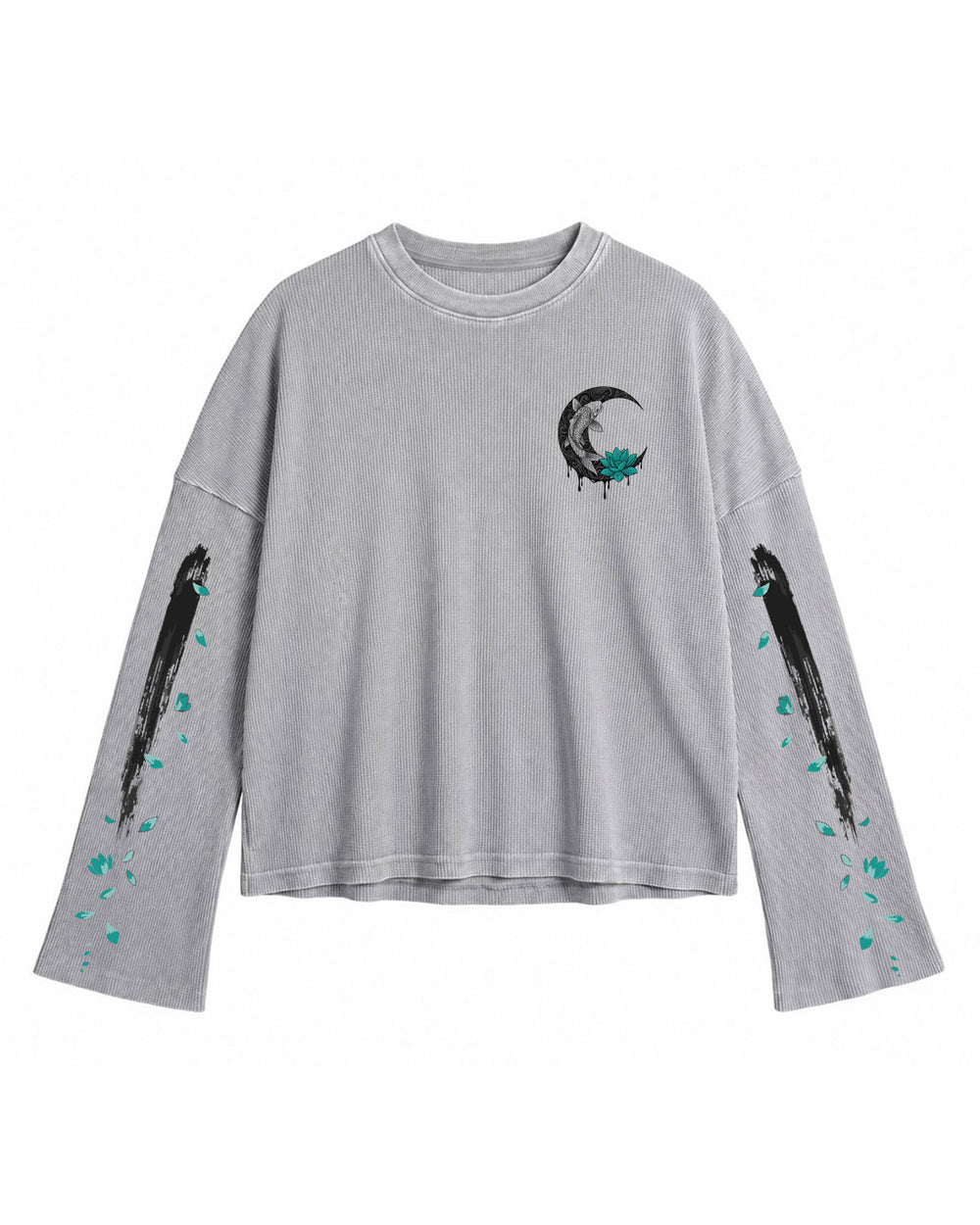 Moonlit Bloom Waffle Grey Tee