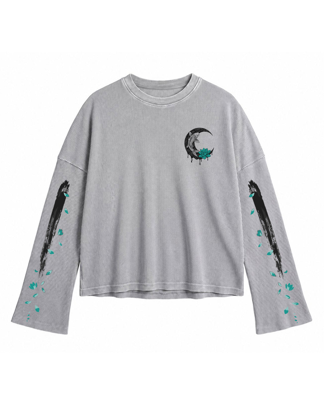 Moonlit Bloom Waffle Grey Tee