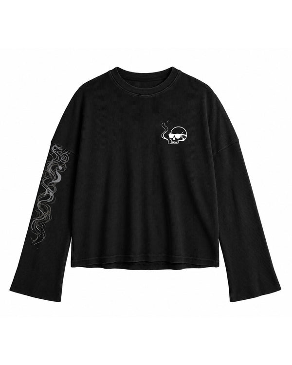 Smoke Skull Waffle Tee - Image 3