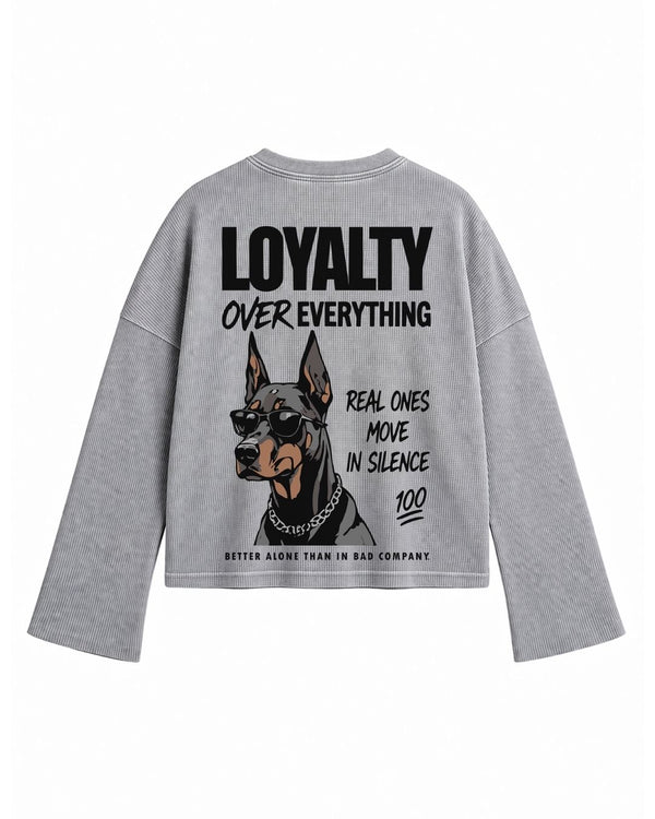 Loyalty Over Everything Waffle Tee - Image 1
